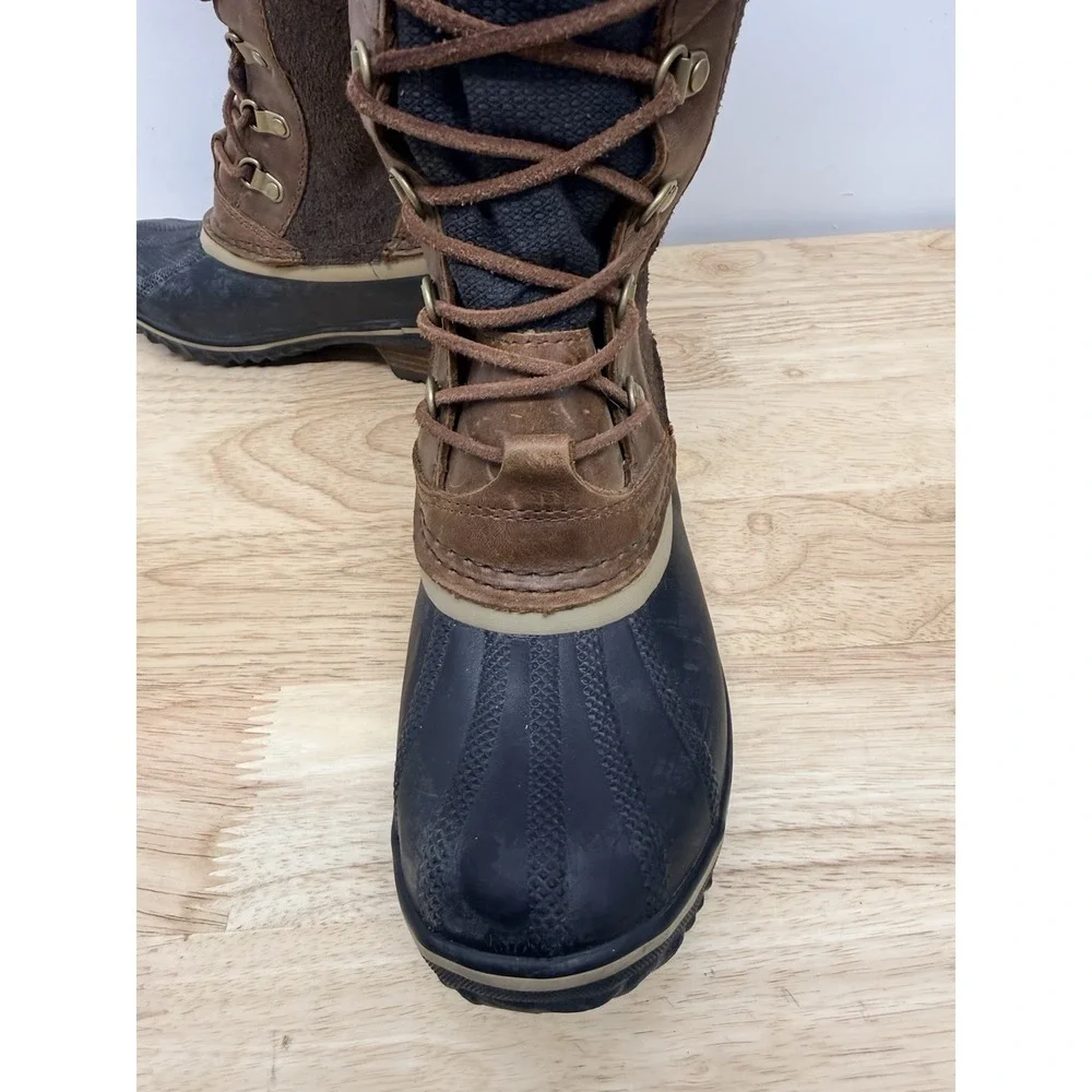 Sorel Conquest Carly Tall Duck Boots Womens 7 Brown Waterproof NL2273 #23